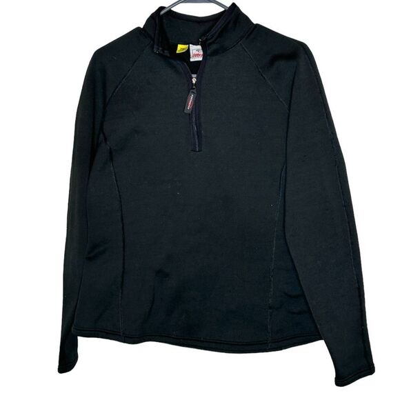 Obermeyer 75 lightweight stretch pullover 14/ zip polartech fleece black fit S - Picture 1 of 8